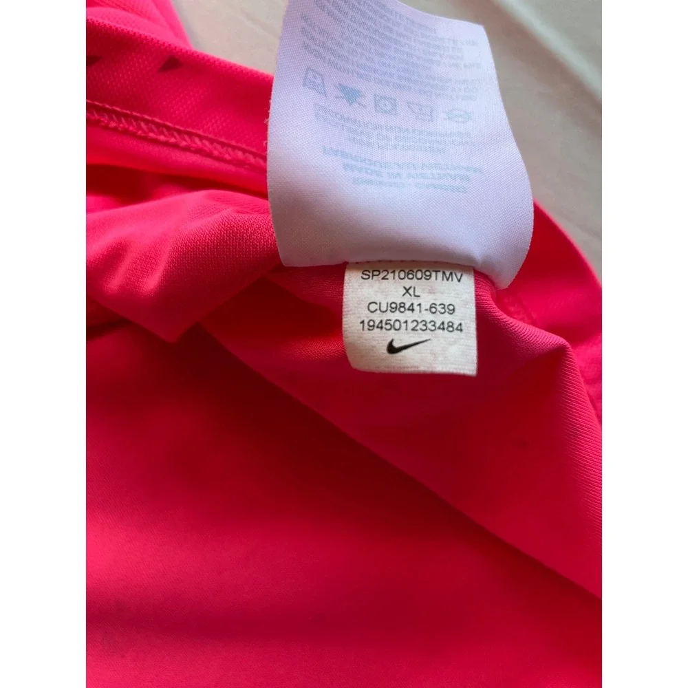 Nike Dri-FIT Mens Golf Polo Shirt Neon Pink Geometric Print CU9841-639 XL